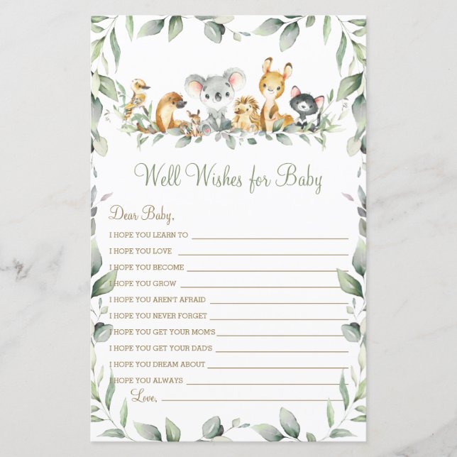 Papier Australian Animaux well Wives for Baby Game (Devant)