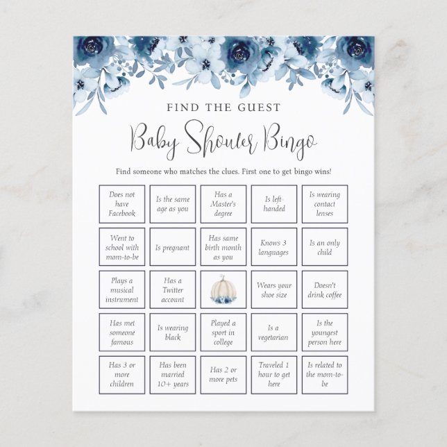 Papier Automne Citrouille Bingo Devinez Qui Baby shower J (Devant)