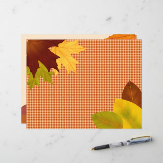 Papier Automne En vichy Thanksgiving Scrapbook Paper