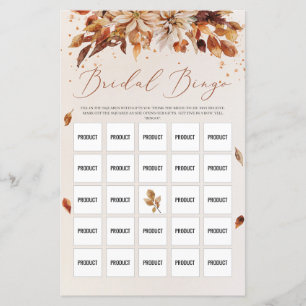 Papier Automne et automne Fleurs orange Boho Bingo de la 