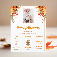 Automne Ferme de tournesol 1er anniversaire Poster