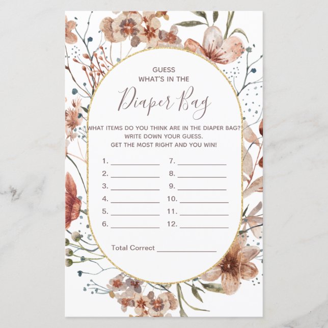 Papier Automne Fleur sauvage Devinez ce qu'il y a dans le (Devant)