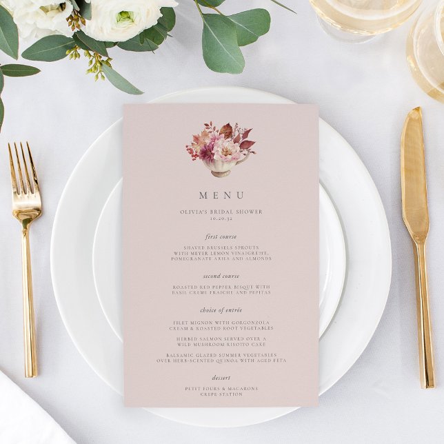 Papier Automne Floral Teacup Automne Fête des mariées Men (Créateur téléchargé)