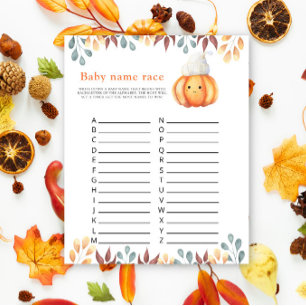 Papier Automne Joli Citrouille - Jeu de course de prénoms