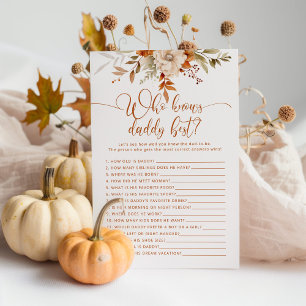 Papier Automne rustique Qui connaît papa meilleur baby sh