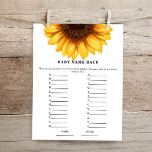 Papier Automne Sunflower Nom de la race Baby shower de co