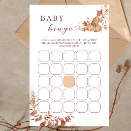 Papier Automne Terracotta Baby Fox Citrouille Bingo Jeu