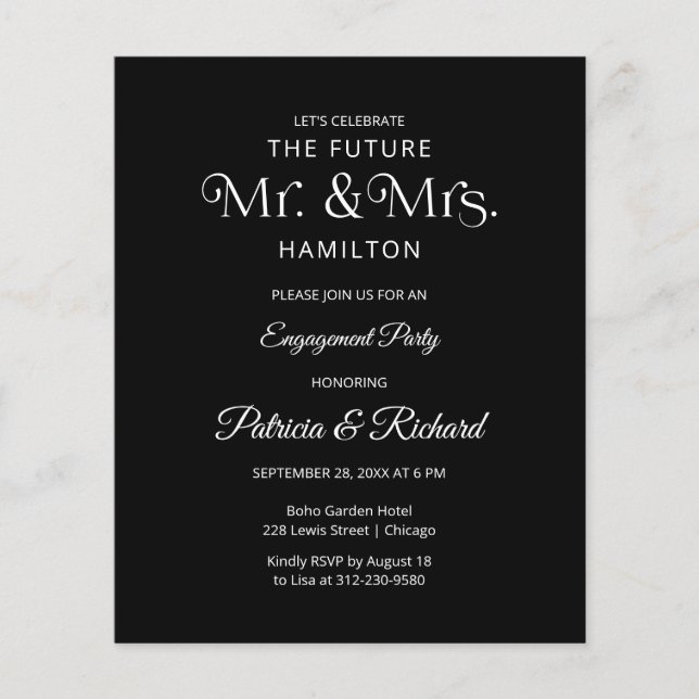 Papier Avenir du budget Invitation du parti Engagement M  (Devant)