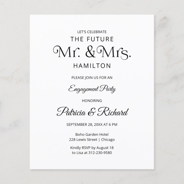 Papier Avenir du budget Invitation du parti Engagement M  (Devant)
