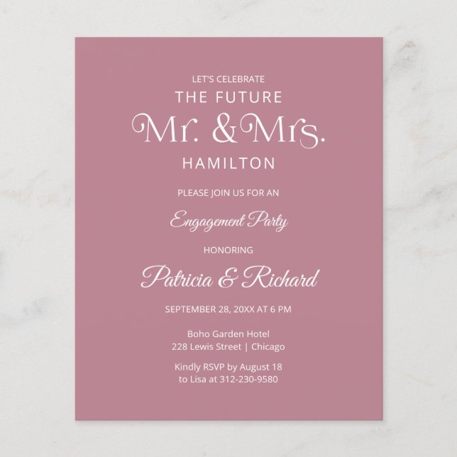 Papier Avenir du budget Invitation du parti Engagement M  (Devant)