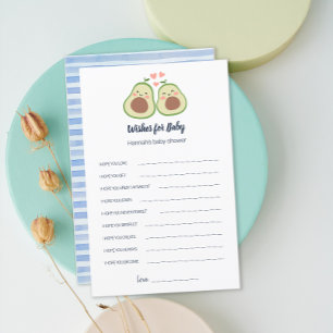 Papier Avocado Genre Neutral Baby shower souhaite jeu