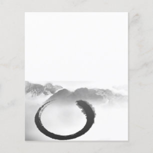 Papier B&W Aquarelle Montagnes tranquilles Zen Enso