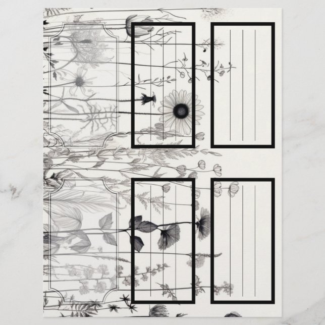 Papier B&W Fleurs sauvages Suzy's Garden 5 Blank personna (Devant)