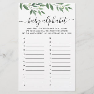 Papier Baby ABC jeu Baby shower partie Alphabet jeu