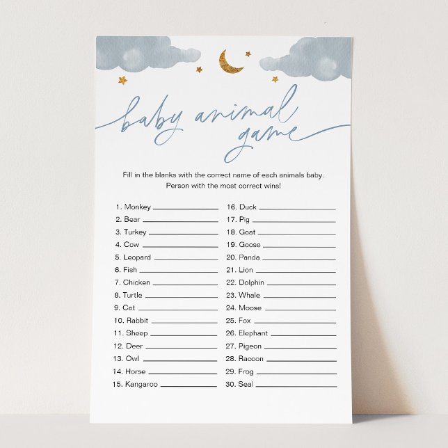 Papier Baby Animal Game Twinkle Little Star Baby shower (Créateur téléchargé)