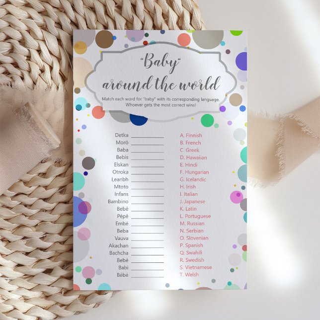 Papier "Baby around the world" Baby shower Jeu (Créateur téléchargé)