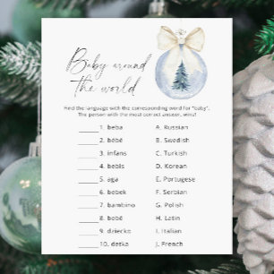 Papier Baby Around World - Jeu de Baby shower d'hiver