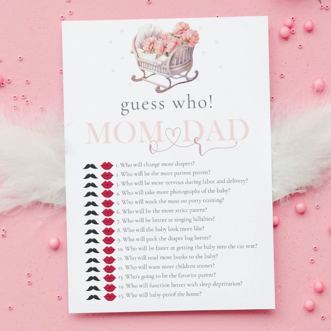 Papier Baby Basket Baby shower Devinez qui joue (Créateur téléchargé)