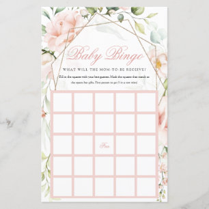 Papier Baby Bingo Blush Floral Girl Jeux Baby shower