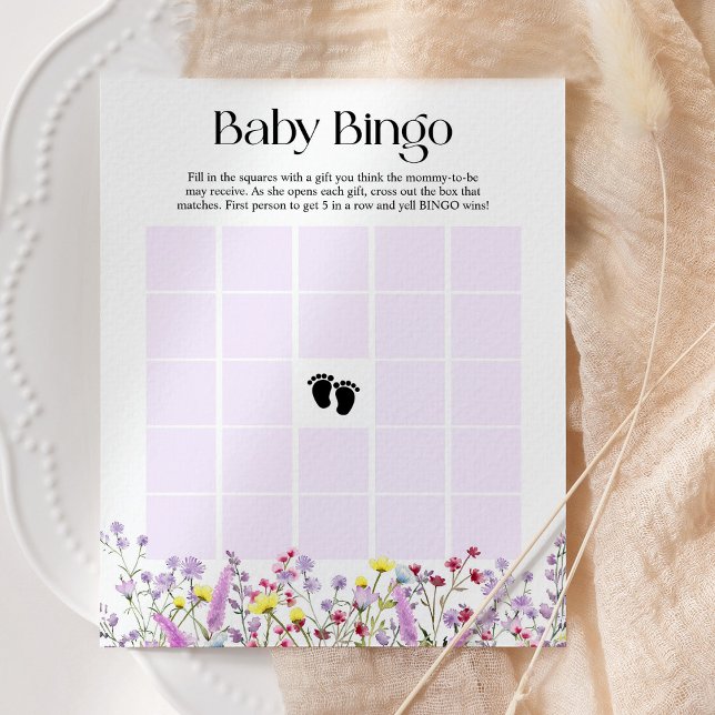 Papier Baby Bingo Boho Fleur sauvage Floral Baby shower C (Créateur téléchargé)