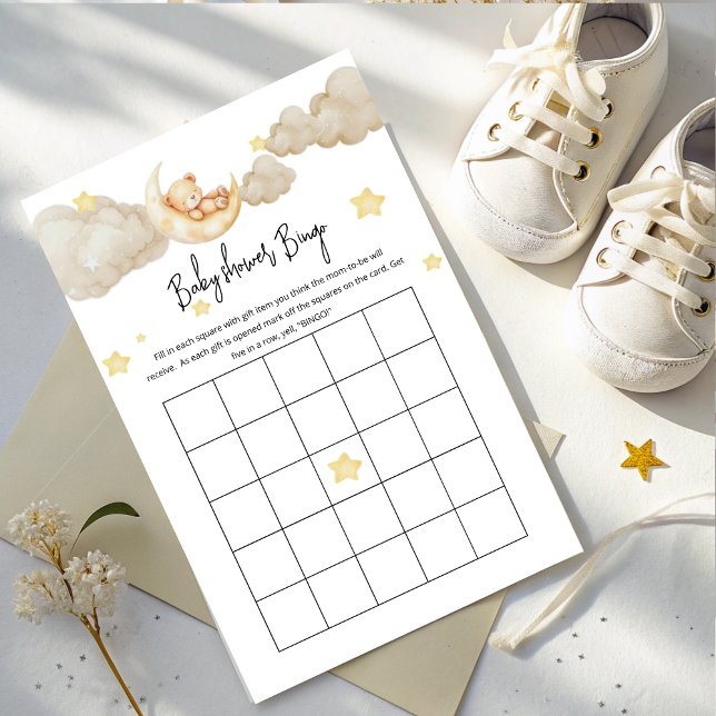 Papier Baby Bingo Game - Over the Moon Baby shower (Créateur téléchargé)