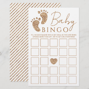 Papier Baby Bingo Gold Parties scintillant Baby shower pi