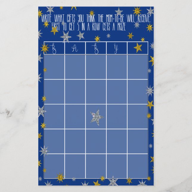 Papier Baby Bingo Little Star Baby shower (Devant)