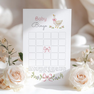 Papier Baby Bingo rose Silly Goose jeu baby shower