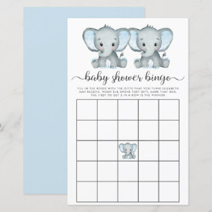 Papier Baby Bingo Twin Boys Elephant Douche Jeu