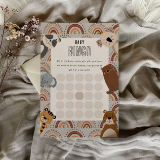 Papier Baby Bingo Woodland Animals Neutral Baby Shower