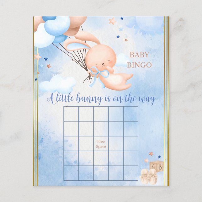 Papier Baby Boy Bunny Baby shower Jeu (Devant)