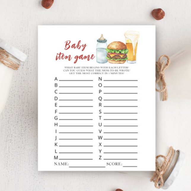 Papier Baby brasse de la bière baby shower Baby Item Game (Créateur téléchargé)