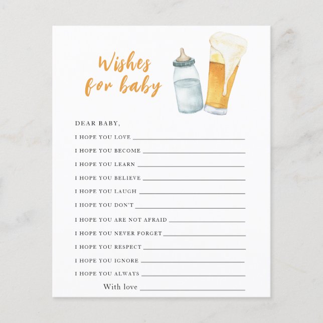 Papier Baby brasse de la bière - les souhaits pour bébé (Devant)