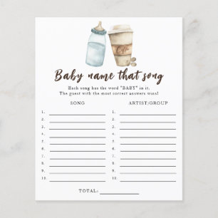 Papier Baby brasse du café - Nom ce jeu de chanson