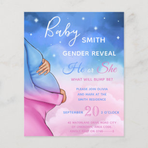 Papier Baby Bump Cloud Sky Genre Reveillez Invitation