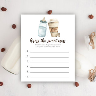 Papier Baby café baby shower Jeu devine le doux désordre