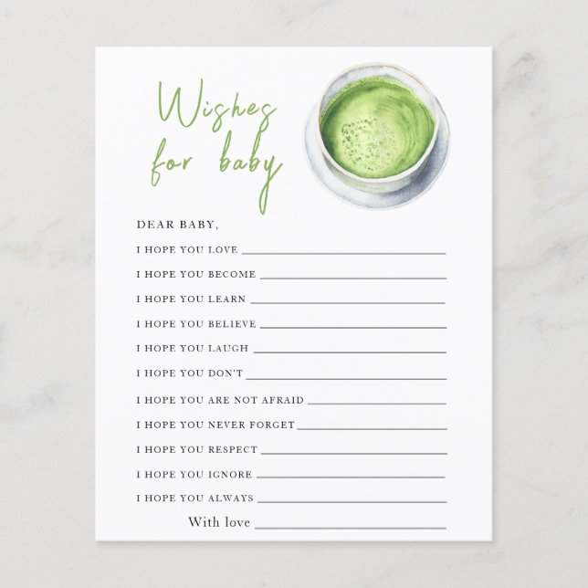 Papier Baby est en train de brasser matcha - souhaits pou (Devant)