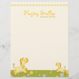 Papier Baby Giraffes Garde d'enfants en-tête d'entreprise