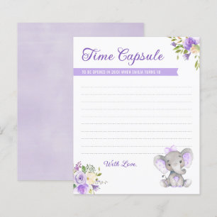 Papier Baby Girl Elephant 1er Anniversaire Heure Capsule 