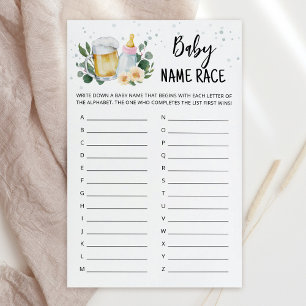 Papier Baby Green prépare l'arrivée Baby Name Race Jeu ro