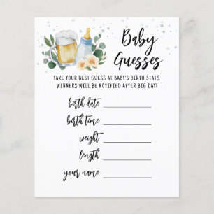 Papier Baby Guesses Prédictions Verdure Bébé est en train