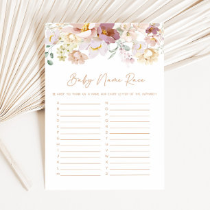 Papier Baby in Bloom Florals Baby Name Race Game