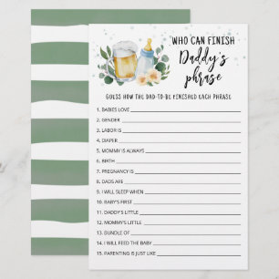 Papier Baby Is Brewing Qui peut finir le jeu de phrase de