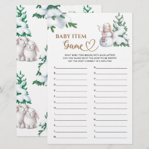 Papier Baby Item Jeu Baby shower d'hiver Jeu.