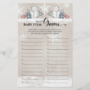 Papier Baby Item Jeu Baby shower Snowman