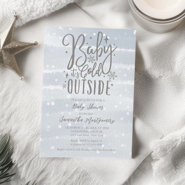 Papier Baby It's Cold Outside Baby shower Invitation (Créateur téléchargé)