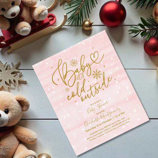 Papier Baby It's Cold Outside Baby shower Invitation (Créateur téléchargé)