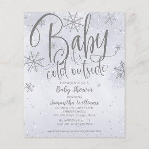 Papier Baby It's Cold Outside Grey Baby shower Invitation