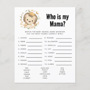 Papier Baby Lion King Qui Est Mon Baby shower Maman Jeu