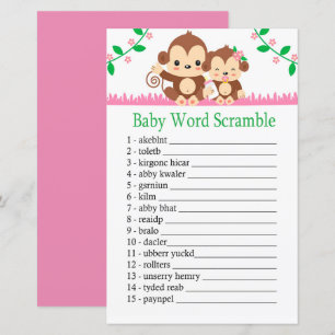 Papier Baby Monkey Baby jeu de brouillage de mot